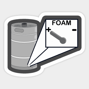 Beer keg foam control Sticker